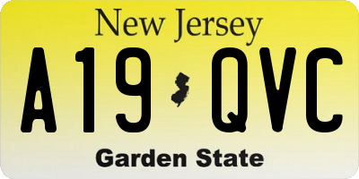 NJ license plate A19QVC