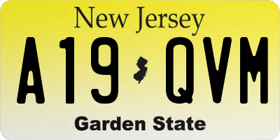 NJ license plate A19QVM