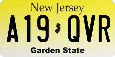 NJ license plate A19QVR