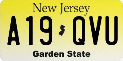 NJ license plate A19QVU