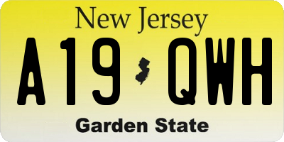 NJ license plate A19QWH