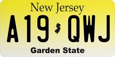 NJ license plate A19QWJ