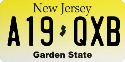 NJ license plate A19QXB