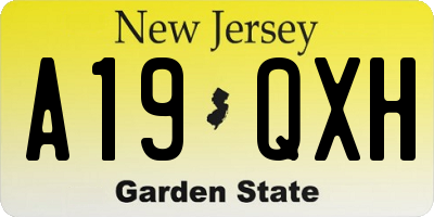 NJ license plate A19QXH