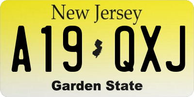 NJ license plate A19QXJ