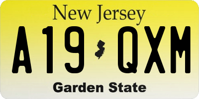 NJ license plate A19QXM