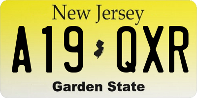 NJ license plate A19QXR