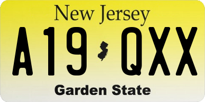 NJ license plate A19QXX