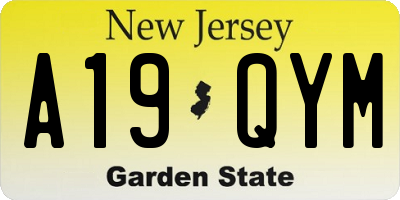 NJ license plate A19QYM