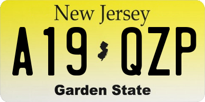 NJ license plate A19QZP