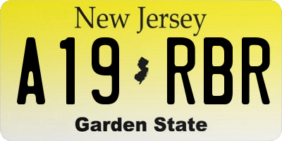 NJ license plate A19RBR