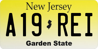 NJ license plate A19REI
