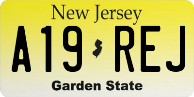 NJ license plate A19REJ