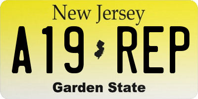 NJ license plate A19REP