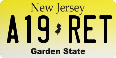 NJ license plate A19RET