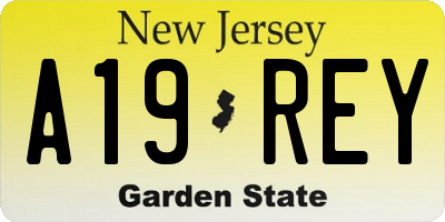NJ license plate A19REY