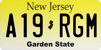 NJ license plate A19RGM