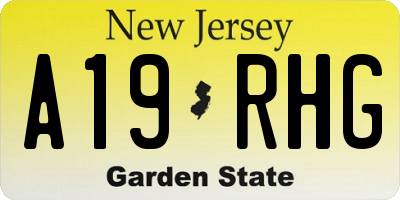 NJ license plate A19RHG
