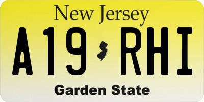 NJ license plate A19RHI