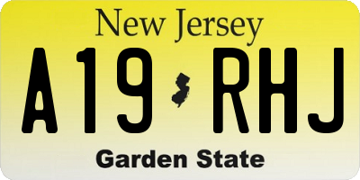NJ license plate A19RHJ