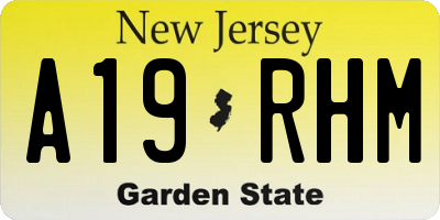 NJ license plate A19RHM
