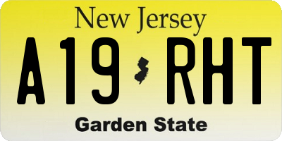 NJ license plate A19RHT