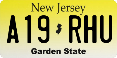NJ license plate A19RHU