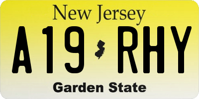 NJ license plate A19RHY