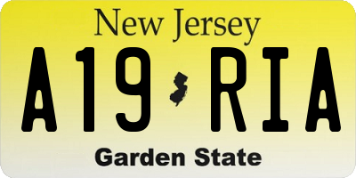 NJ license plate A19RIA