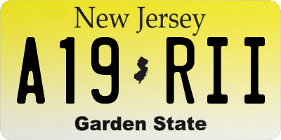 NJ license plate A19RII