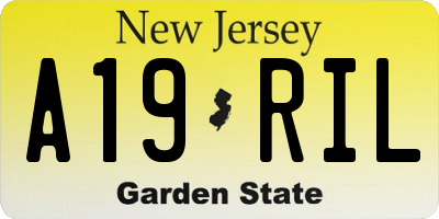 NJ license plate A19RIL