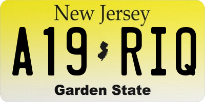 NJ license plate A19RIQ