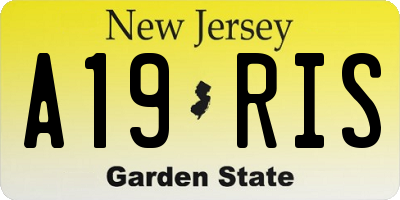 NJ license plate A19RIS