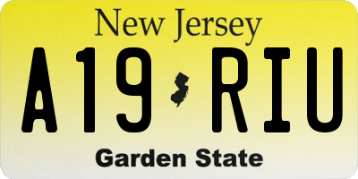 NJ license plate A19RIU