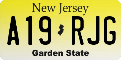 NJ license plate A19RJG