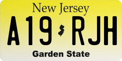 NJ license plate A19RJH
