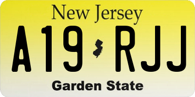 NJ license plate A19RJJ