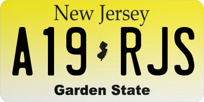 NJ license plate A19RJS