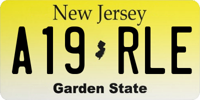 NJ license plate A19RLE