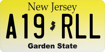 NJ license plate A19RLL