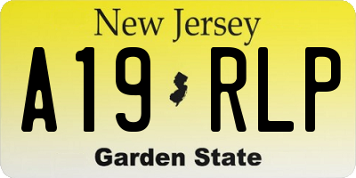NJ license plate A19RLP