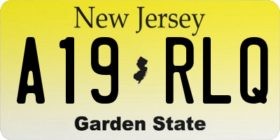 NJ license plate A19RLQ