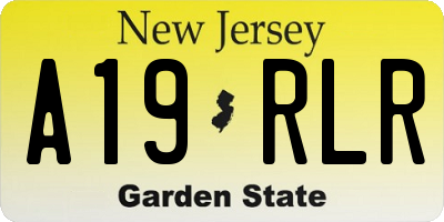 NJ license plate A19RLR