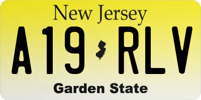 NJ license plate A19RLV