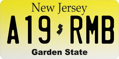 NJ license plate A19RMB