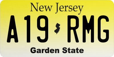 NJ license plate A19RMG