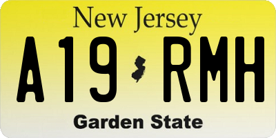 NJ license plate A19RMH