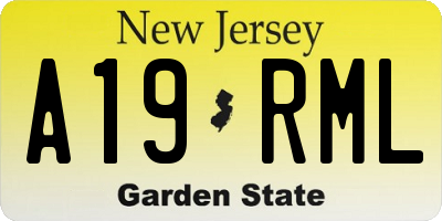 NJ license plate A19RML