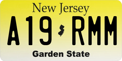 NJ license plate A19RMM