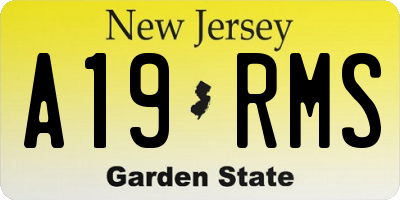 NJ license plate A19RMS